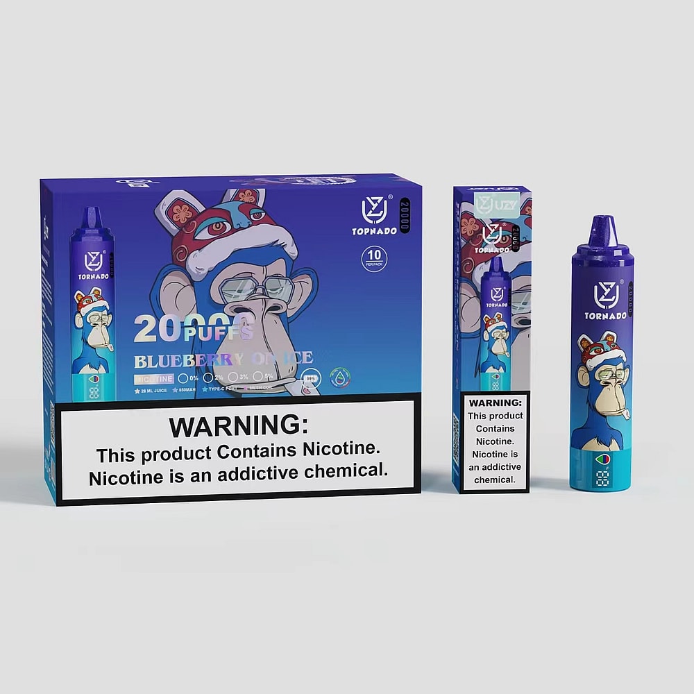 UZY Tornado 20000 PUFFS VAPE: svapo monouso ad alto volume con e-liquid precaricato e batteria ricaricabile per un'esperienza di svapo senza pari