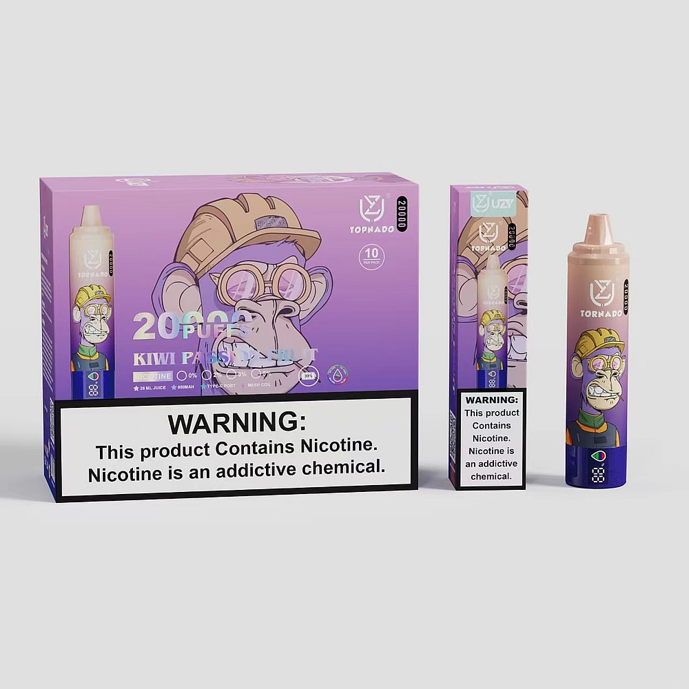 UZY Tornado 20000 PUFFS VAPE: svapo monouso ad alto volume con e-liquid precaricato e batteria ricaricabile per un'esperienza di svapo senza pari