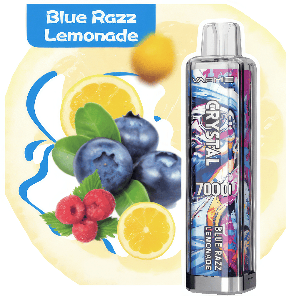 Blue Razz Lemonade vape product with blueberries, raspberries, and lemon slices