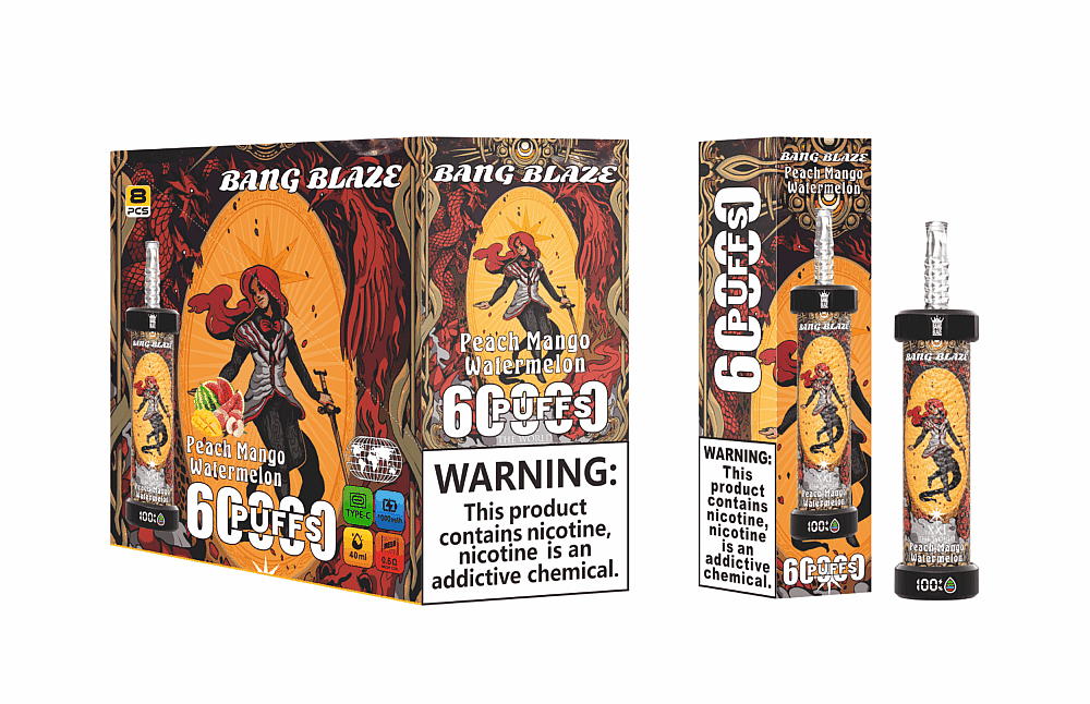 Bang Blaze 60000 Puffs Einweg-Vape – 1000 mAh, LED-Anzeige, 40 ml, 0,6 Ω Spule