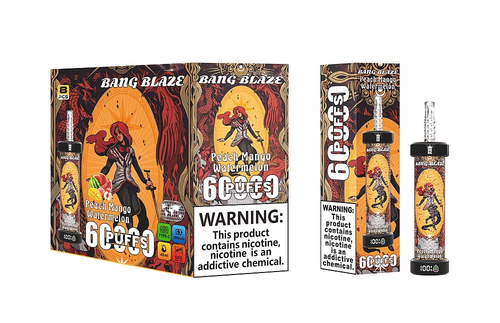 Bang Blaze 60000 Puffs Disposable Vape – 1000Mah, Led Display, 40Ml, 0.6Ω Coil