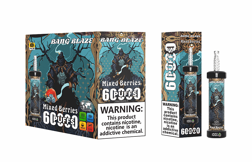 Bang Blaze 60000 Puffs Einweg-Vape – 1000 mAh, LED-Anzeige, 40 ml, 0,6 Ω Spule