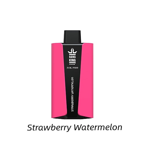 Un dispositivo per svapare Bang King 30K Pro rosa con l'etichetta "Strawberry Watermelon".
