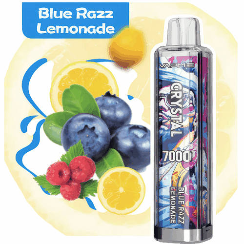 Blue Razz Lemonade vape product with blueberries, raspberries, and lemon slices