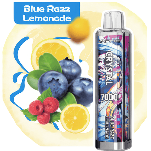 Blue Razz Lemonade vape product with blueberries, raspberries, and lemon slices