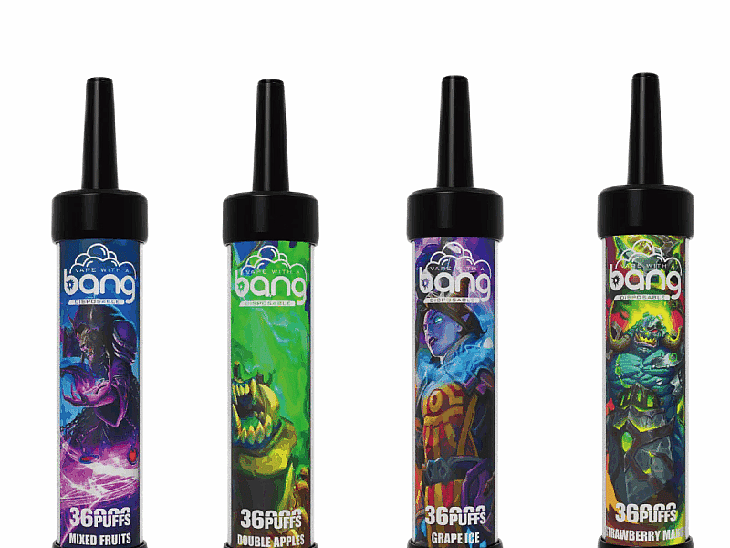 Produkte der Marke ESS Vape mit vier verschiedenen Einweg-Vape-Aromen: Mixed Fruits, Double Apples, Grape Ice und Strawberry Mango.